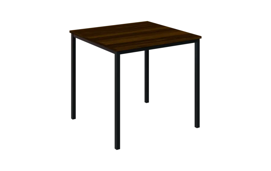 JPT 80 Jídelní stůl 800 x 800 mm, deska ořech královský / podnož černá